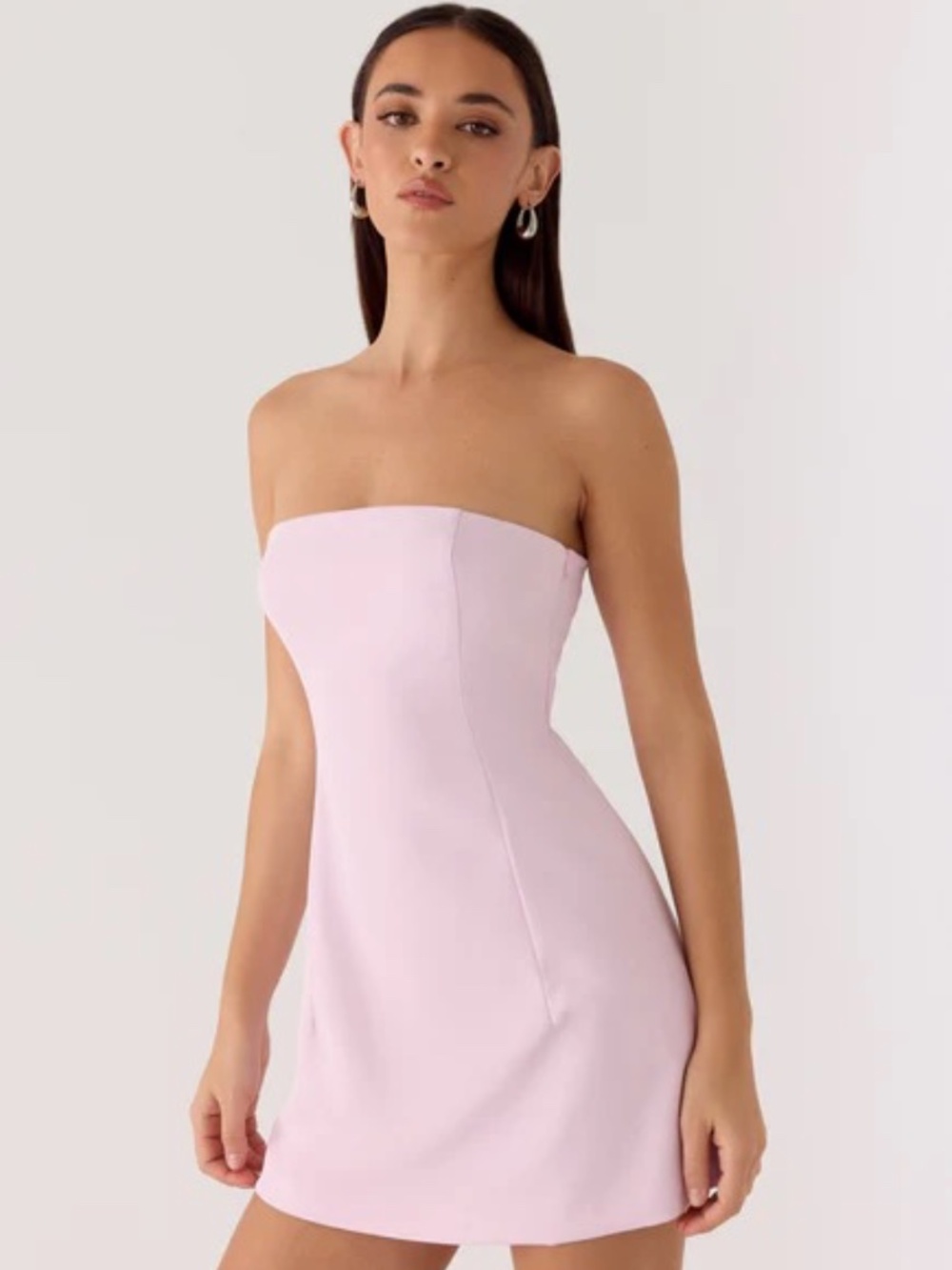 Pepper Mayo Della Strapless Mini Dress- Pink